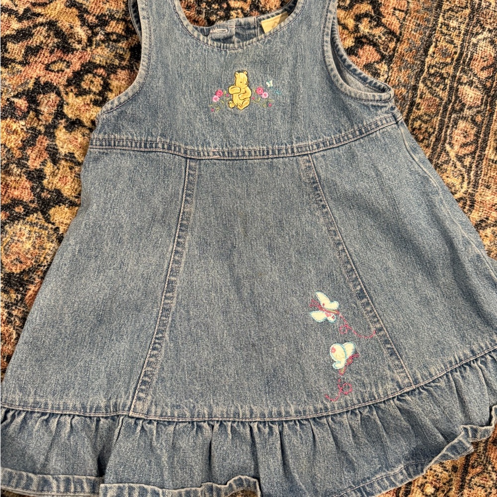 Disney Vintage 18M Blue Denim Dress with Winnie the Pooh